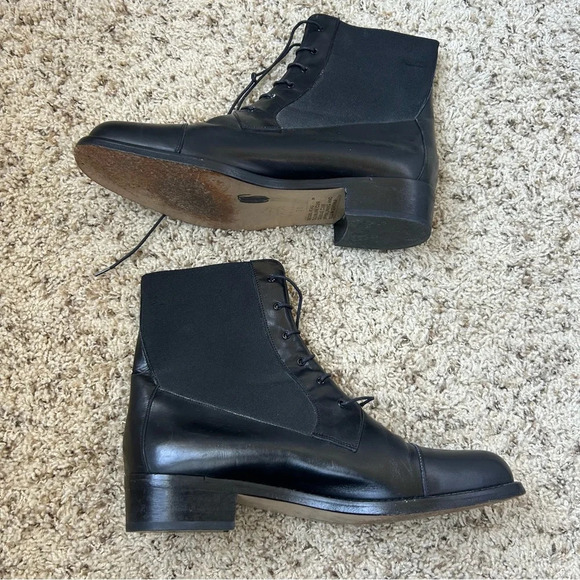 Octavio Lace up Moto Black Genuine Leather Boots Size 38/ 7.5 - Picture 4 of 7